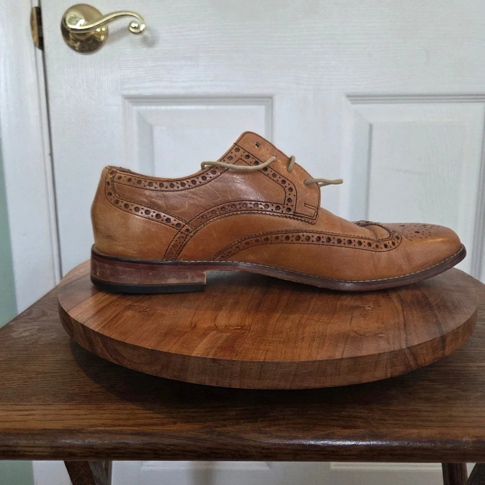 Cole Haan Williams Wingtip Oxford British Tan Leather Dress Shoes C09303 Mens 11